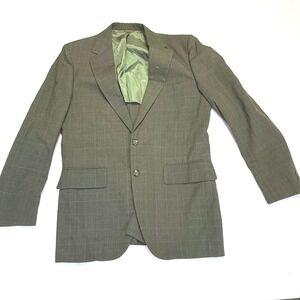 Vintage Towncraft Penneys Blazer Jacket Men's Medium Green Plaid Classic
